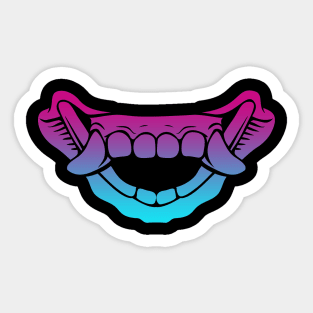 Bali Demon Witch Mask Teeth Vaporwave Sticker